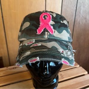 Camouflage Breast Cancer Awareness Pink Ribbon Cap